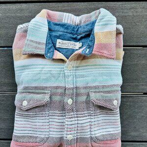 Outerknown 2025 Mens Blanket Shirt Large Sunset Stripe Extraordinary and Limited